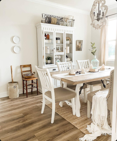 vinyl flooring in dining room